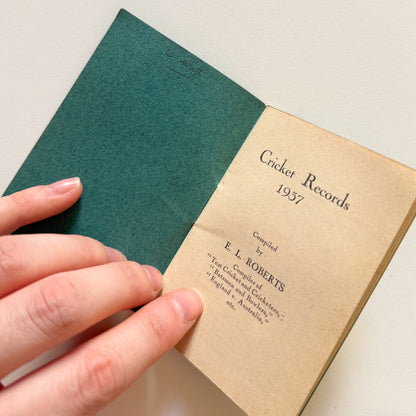 Cricket Records Booklet from 1937