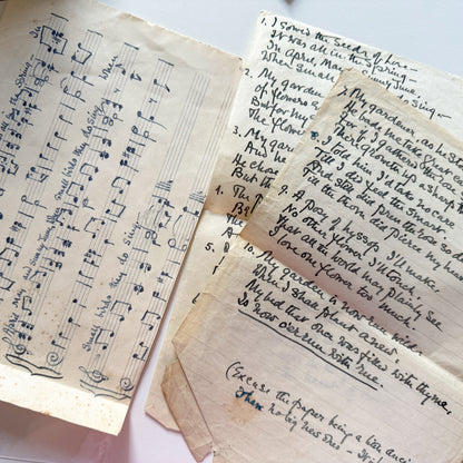 Handwritten Song & Music Sheet ~ Unknown Date & Author