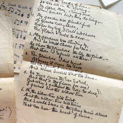 Handwritten Song & Music Sheet ~ Unknown Date & Author