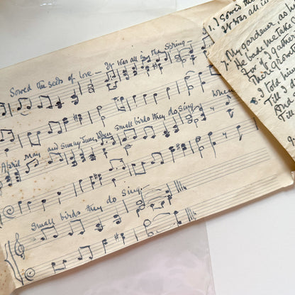Handwritten Song & Music Sheet ~ Unknown Date & Author