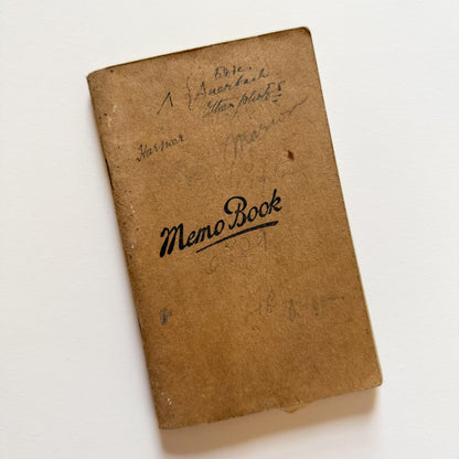Common Place Memo Book from 1940s