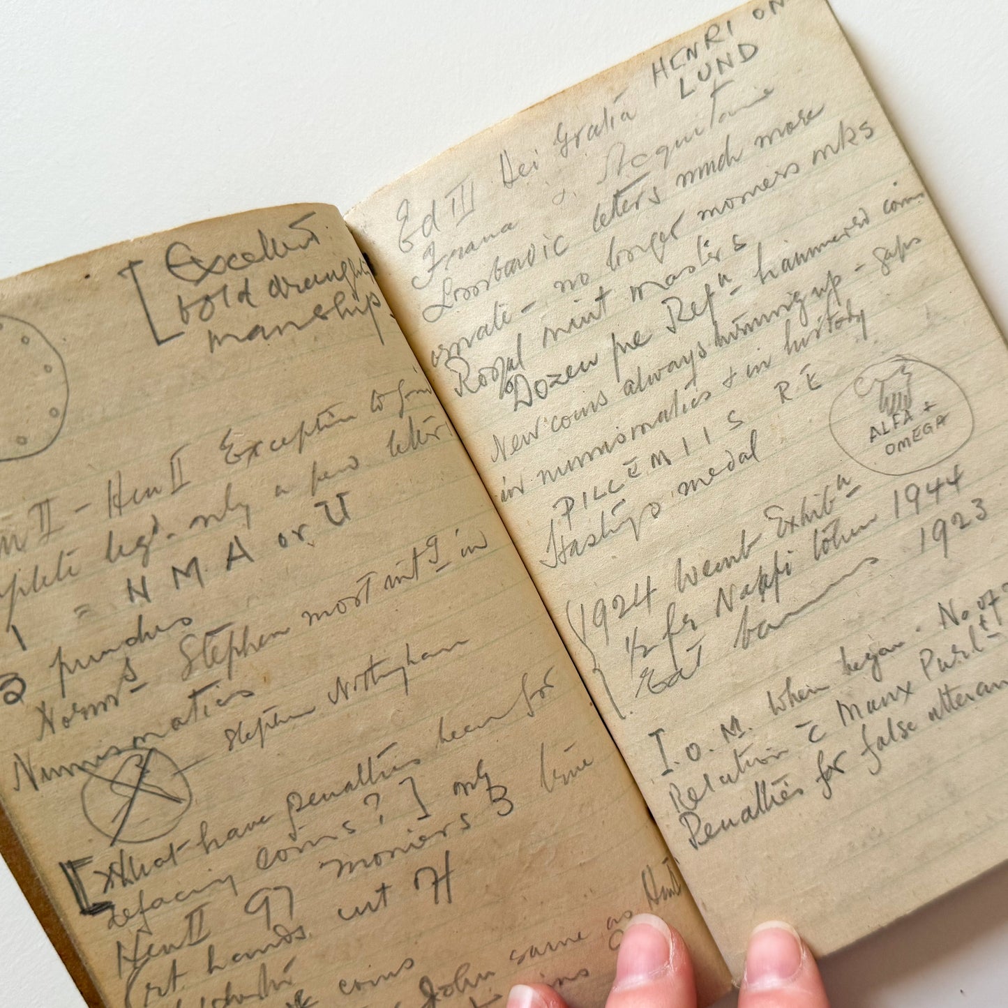 Common Place Memo Book from 1940s