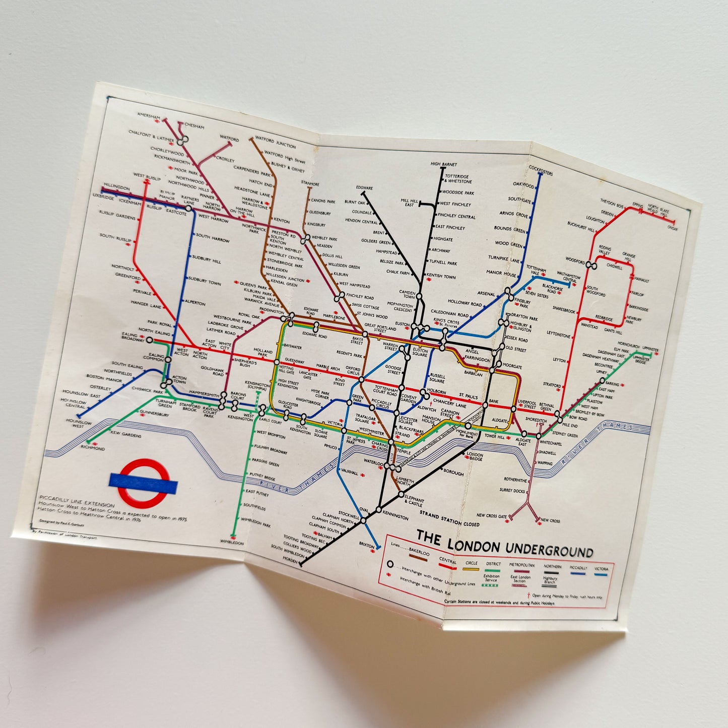 London Tube Map from 1970s