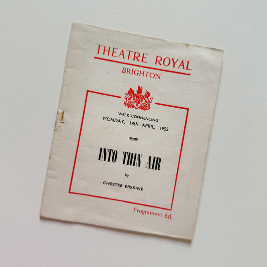 Theatre Royal Brighton Programme for Into Thin Air 1955