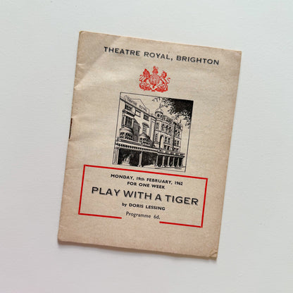 Theatre Royal Brighton Programme for Play With A Tiger 1962