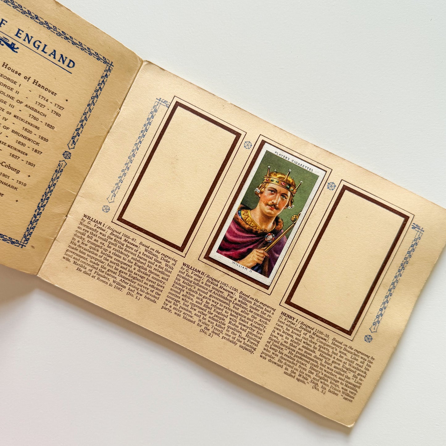 The Kings & Queens of England Cigarette Card Album 1935