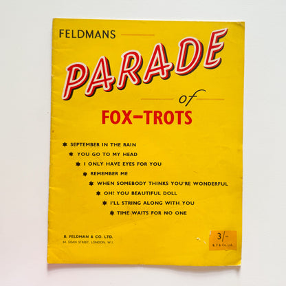 Parade of Fox-trots Music Booklet 1950s