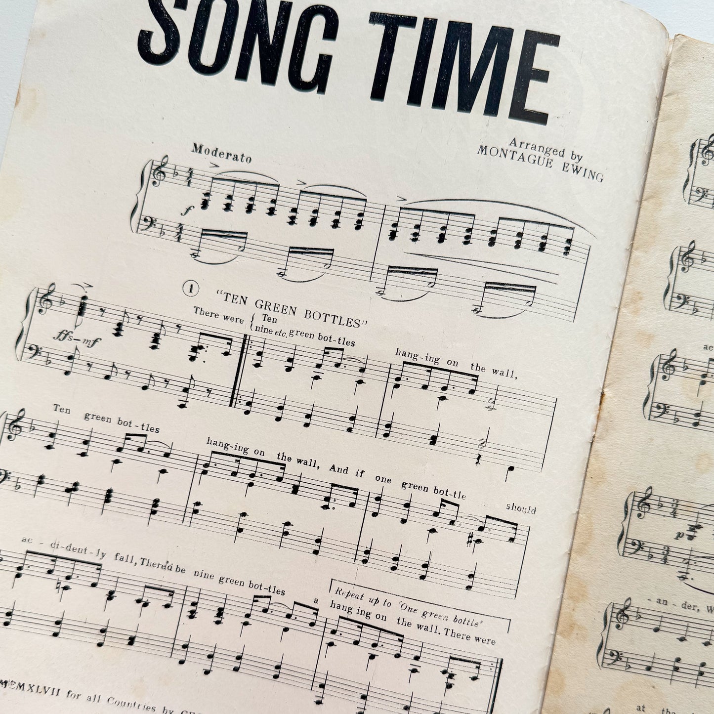 Song Time Grand Selection Music Booklet 1950s