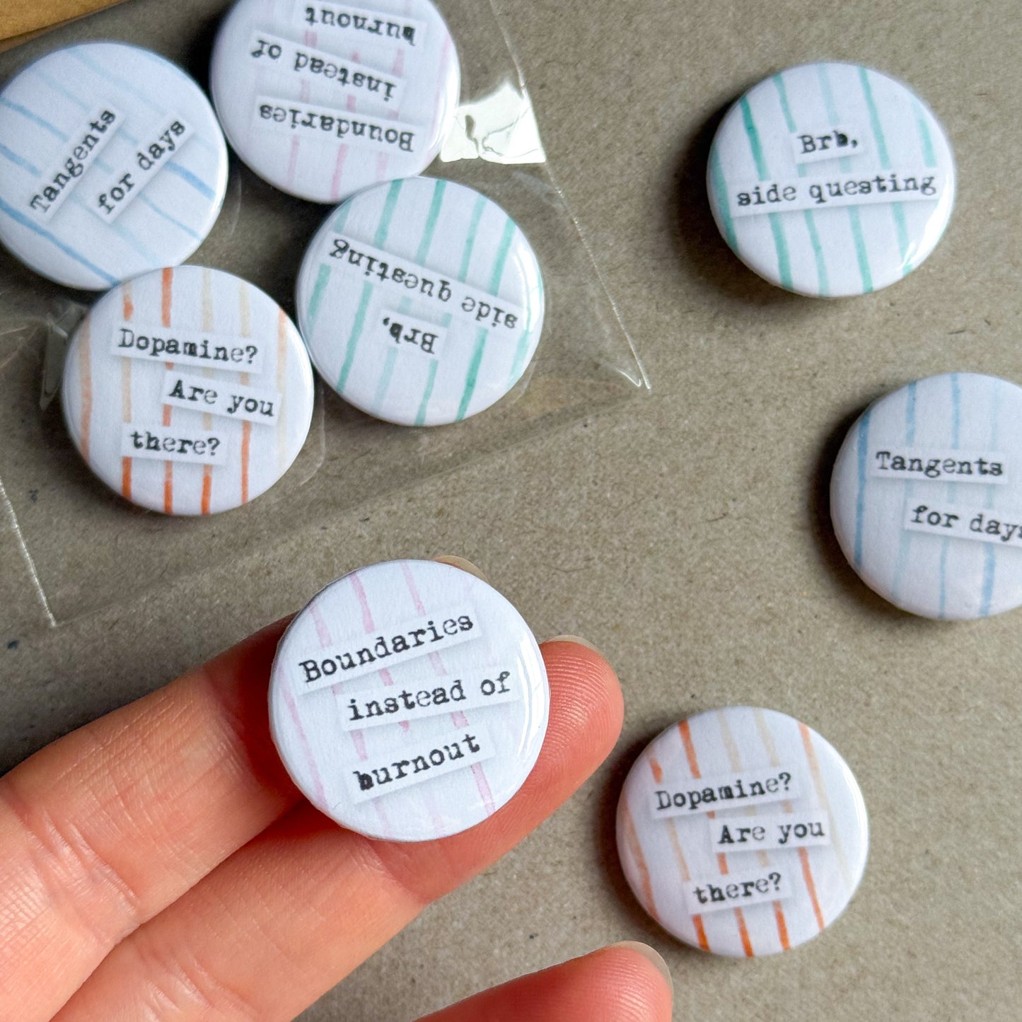 Dopamine Please Button Badges