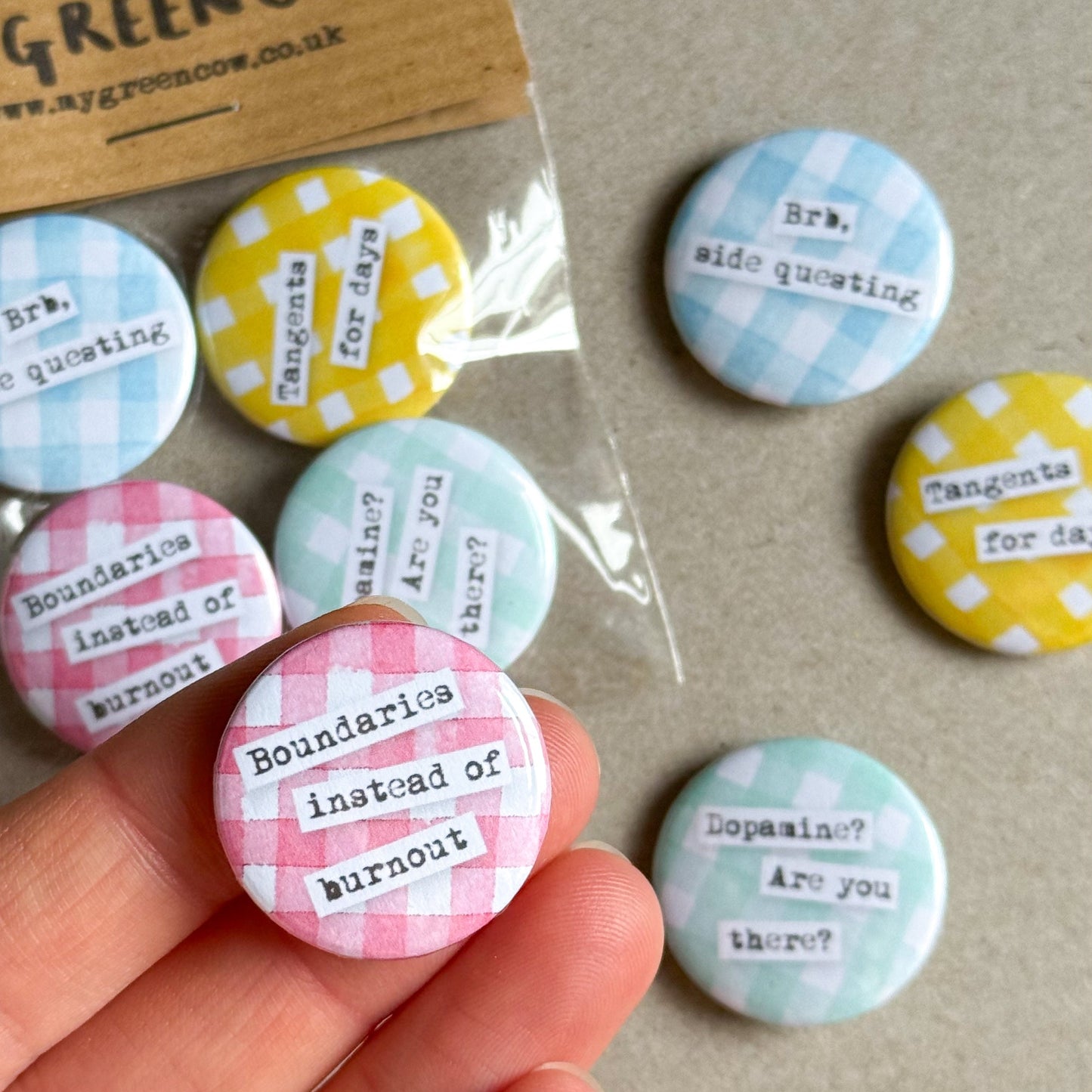Dopamine Please Button Badges
