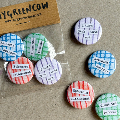 Journal Lover Button Badges
