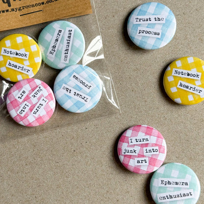 Journal Lover Button Badges