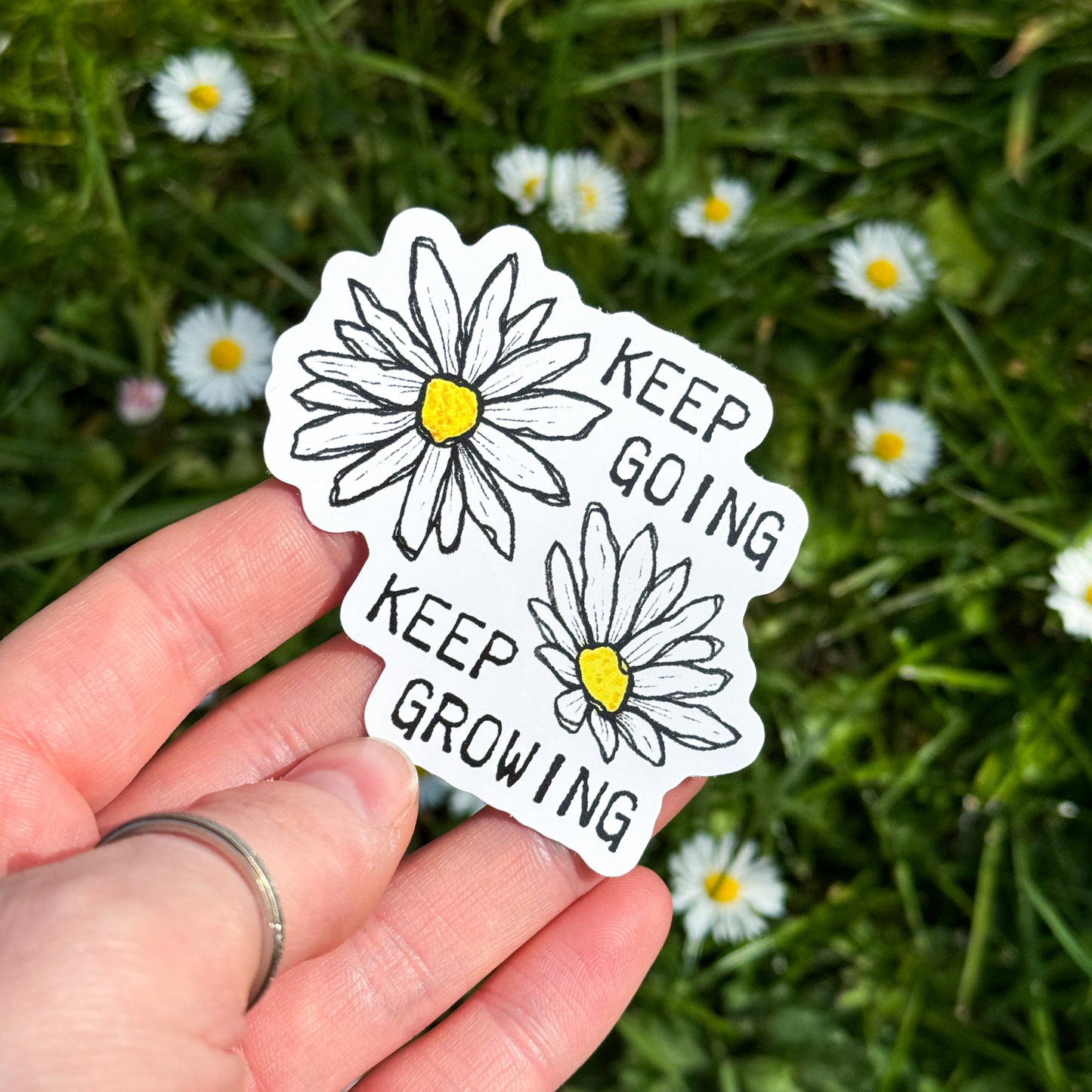 Keep Going Daisy Vinyl Sticker