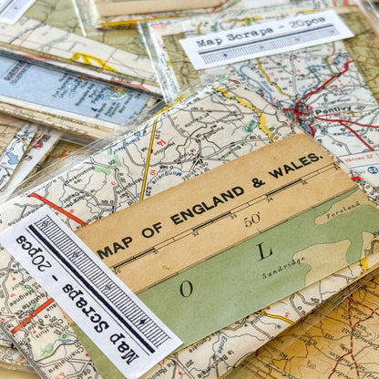 Map Scraps x20 pieces