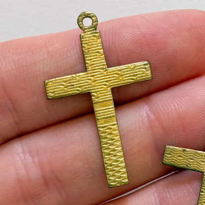 Vintage Brass Patterned Cross