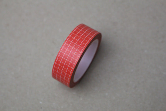 Red Grid Washi Tape