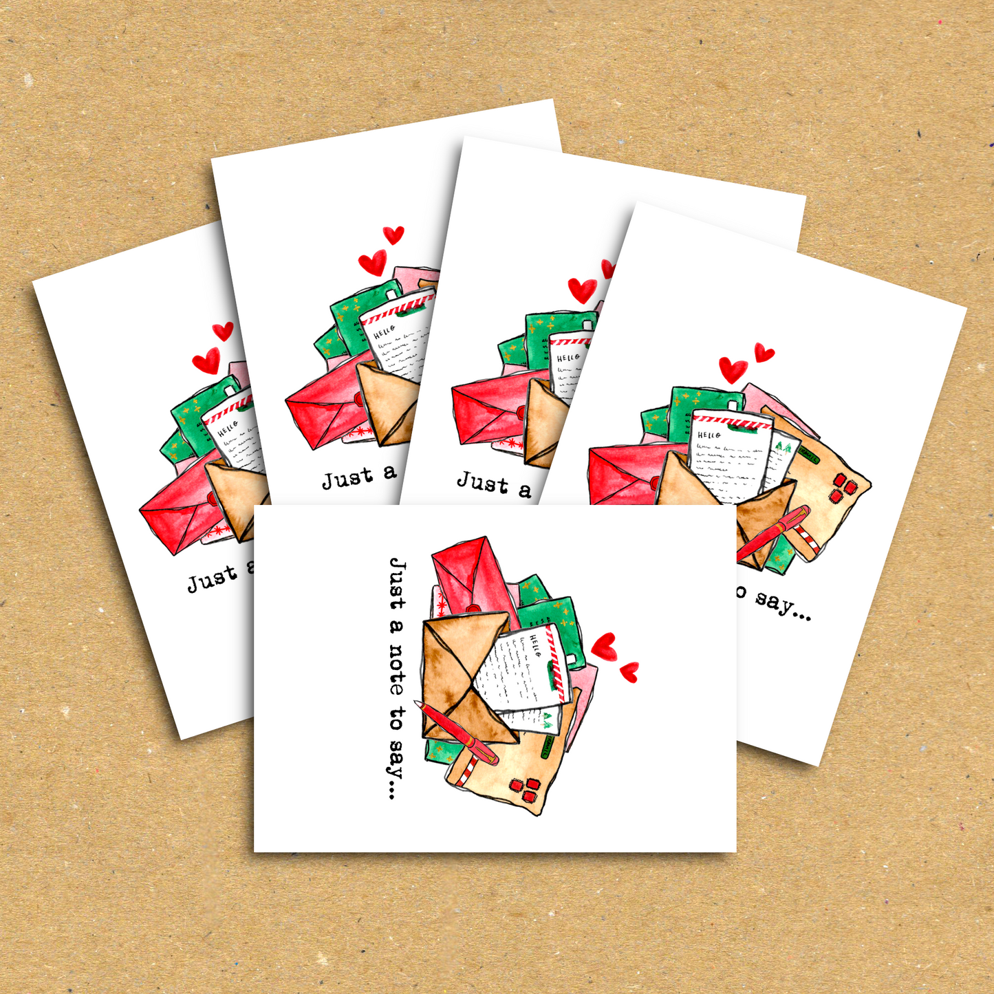 Very Merry Note To Say Postcard Pack