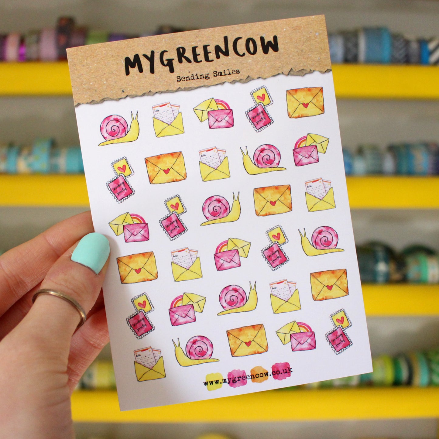 Sending Smiles A6 Sticker Sheet