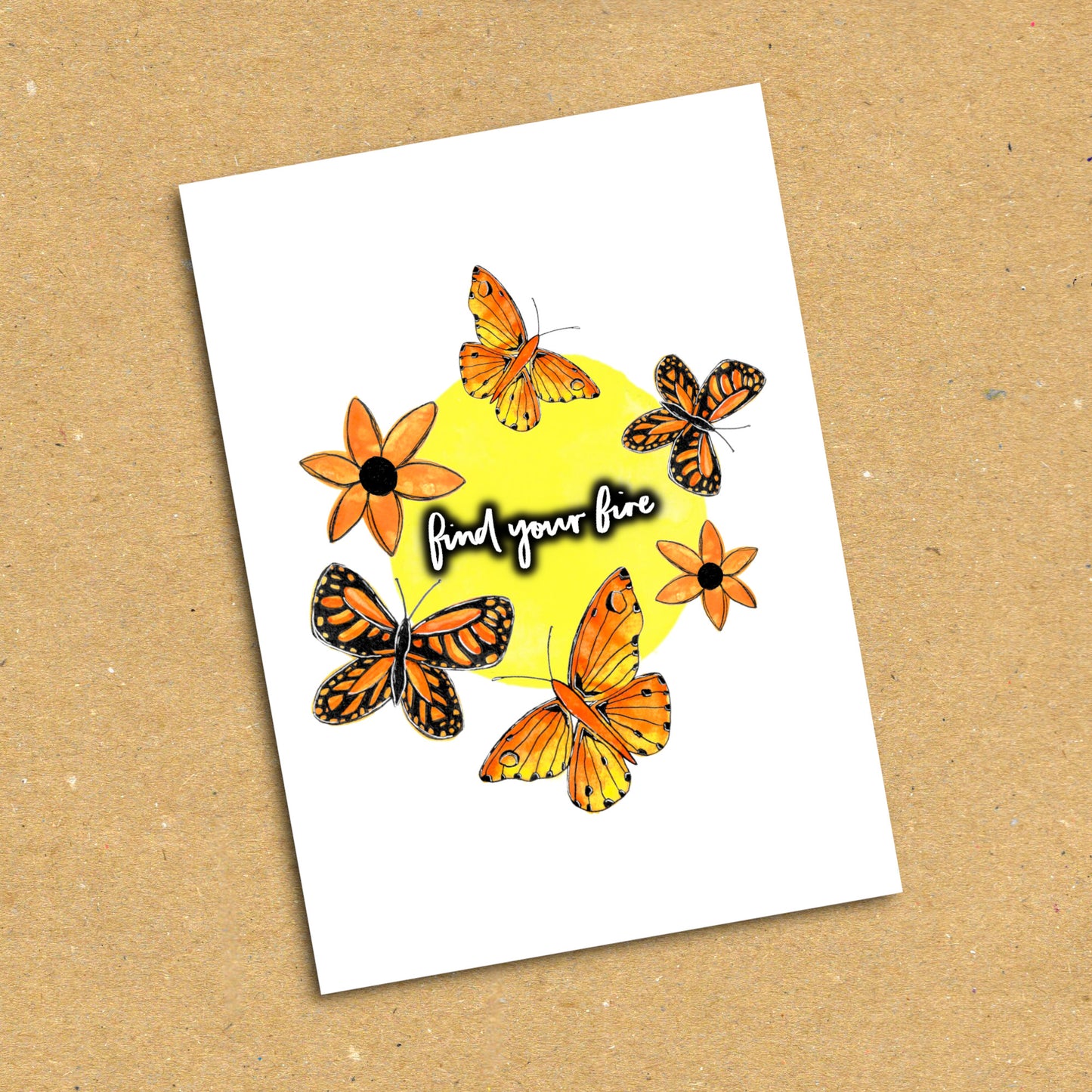 Butterflies "Find Your Fire" Postcard x5 Pack