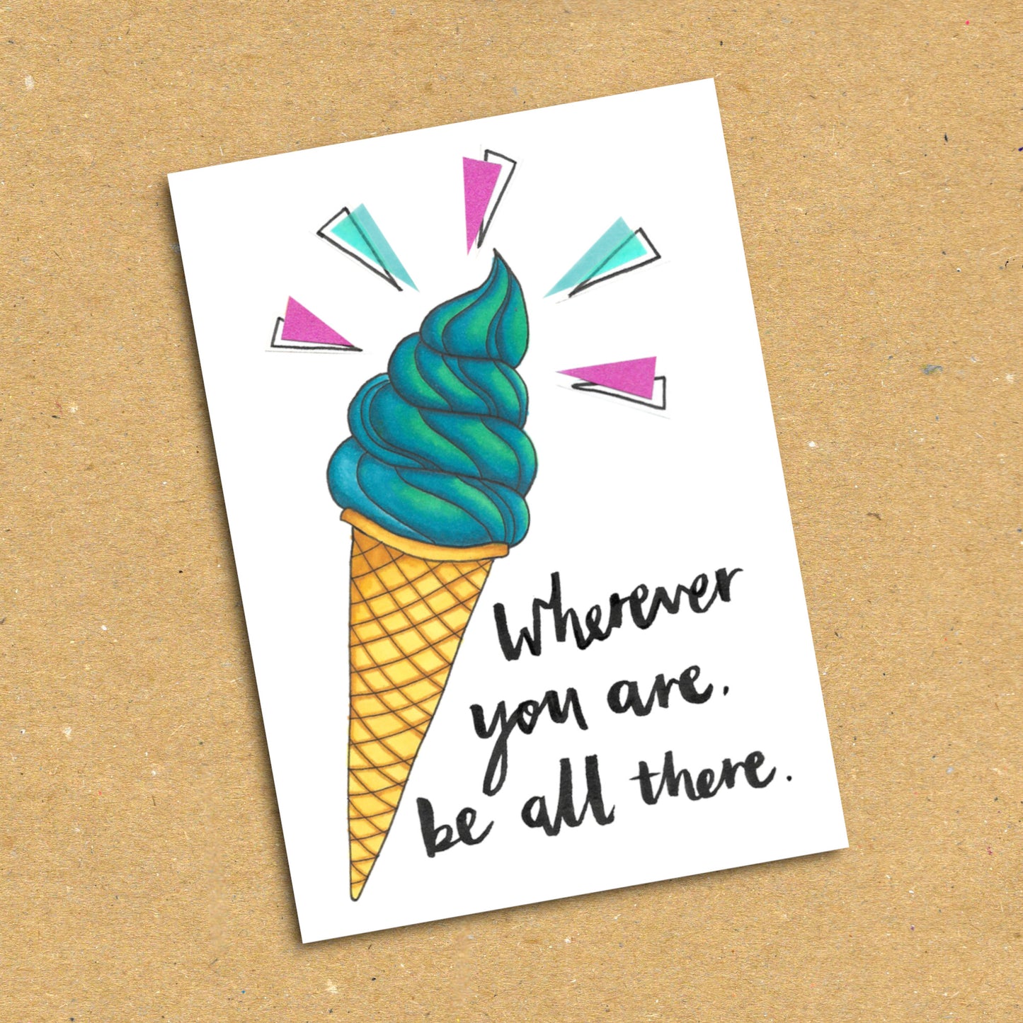 Ice Cream "Be All There" Postcard x5 Pack