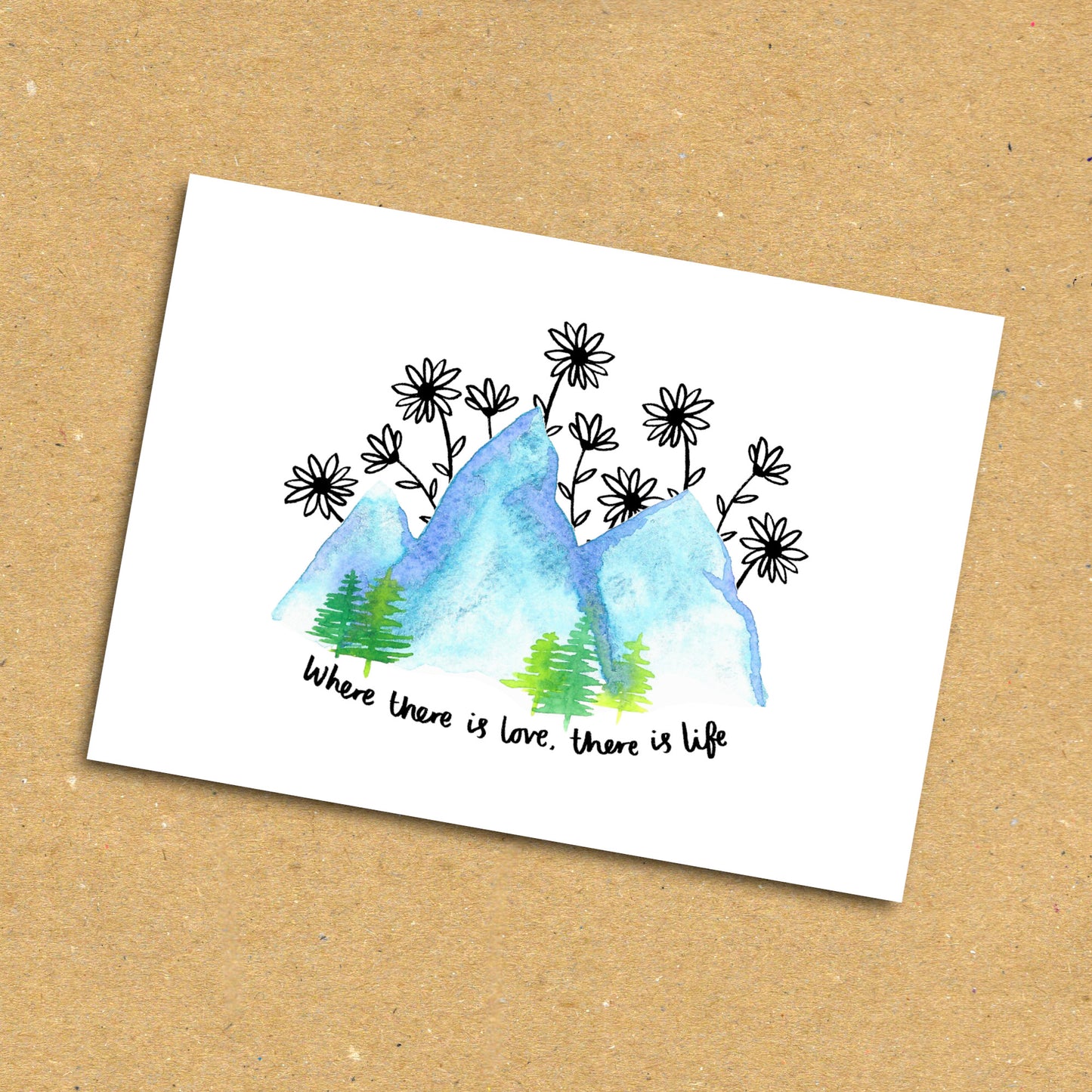 Mountains "Where There is Love" Postcard x5 Pack